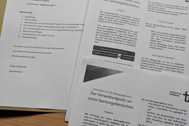 die Unterlagen für das Treffen